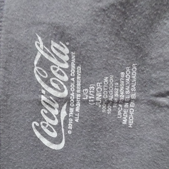 Cherry Coke Gray V-Neck T-Shirt - Size L - Picture 5 of 5